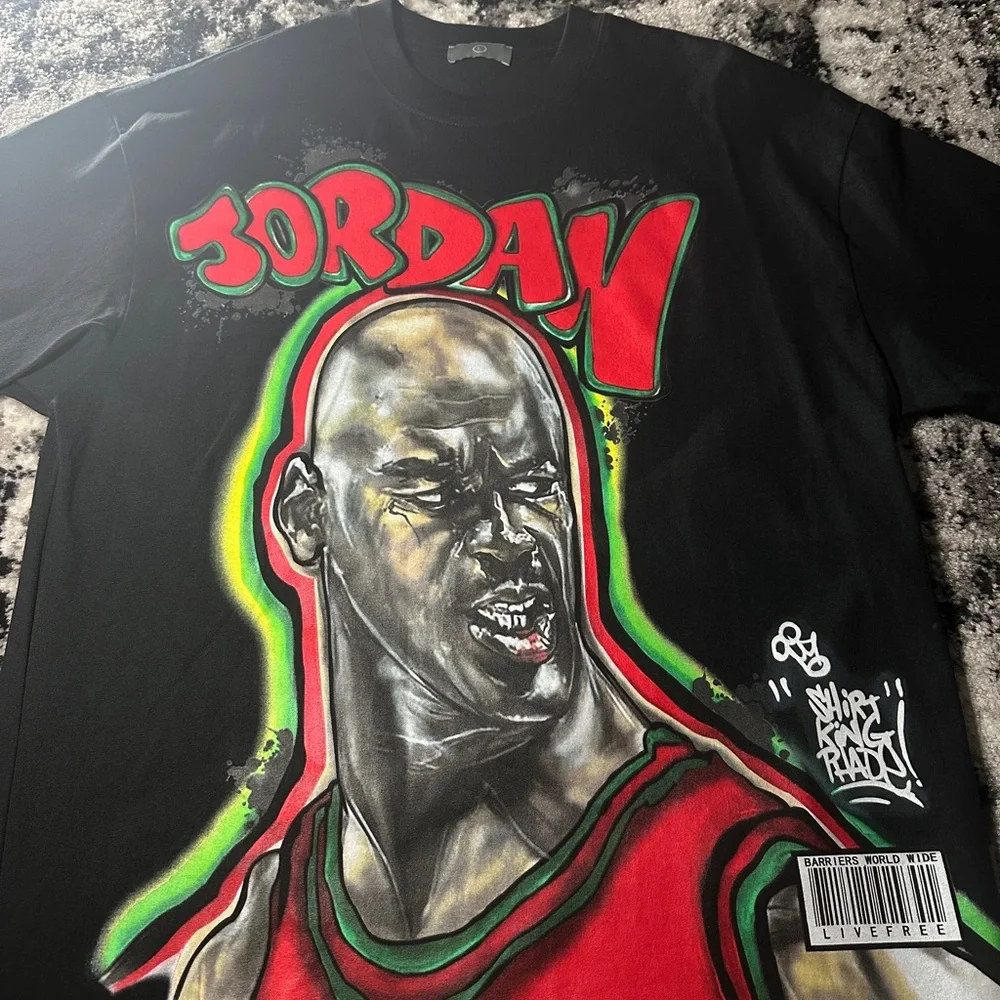 350 GSM COTTON HEAVYWEIGHT MICHAEL JORDAN MJ23 BLACK GRAPHIC T-SHIRT